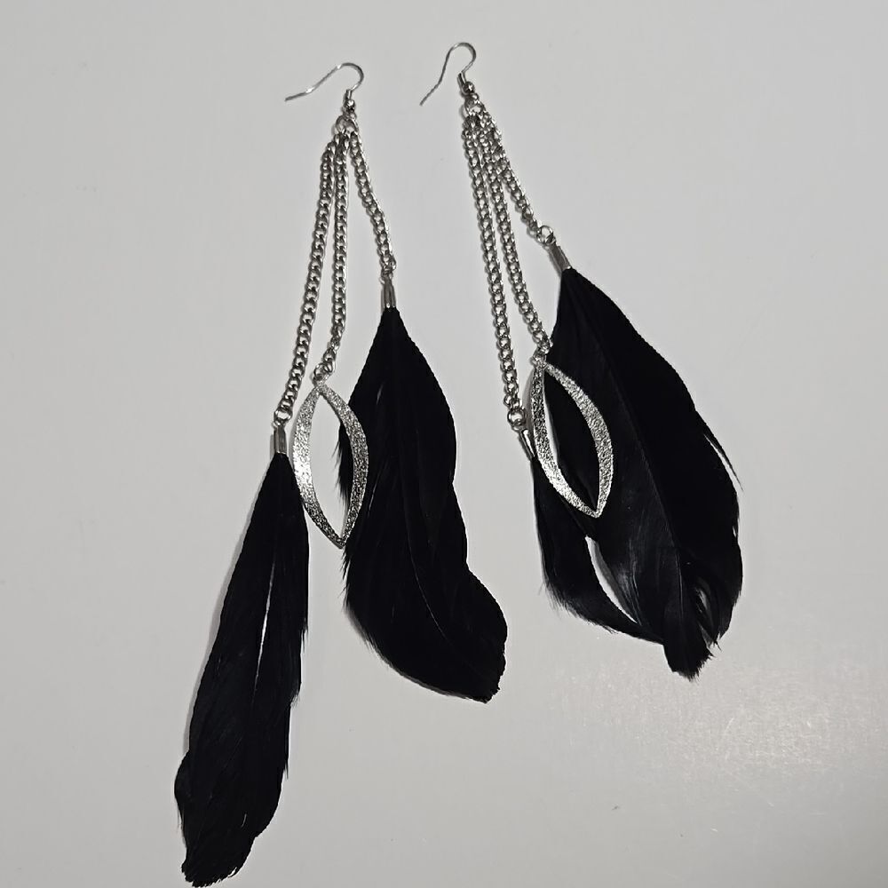 Black Feather Earrings